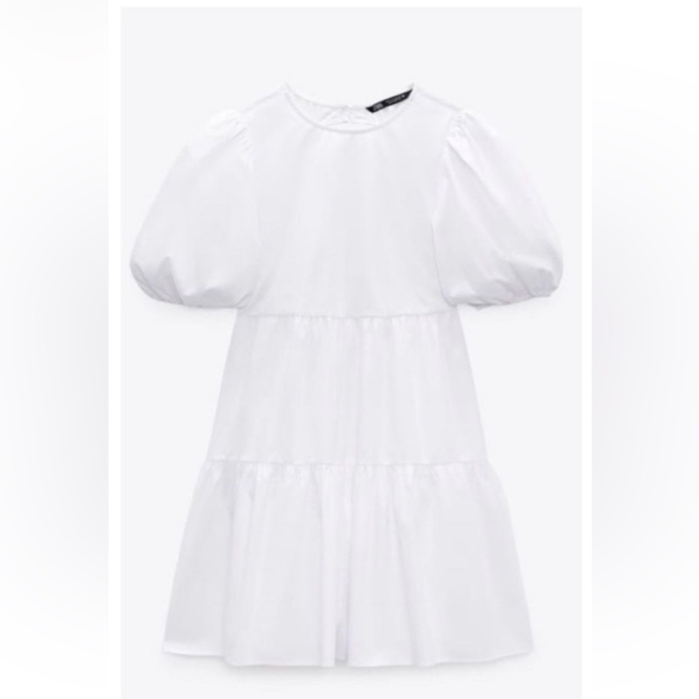 New with tags Zara White Tiered Poplin Dress Size XL